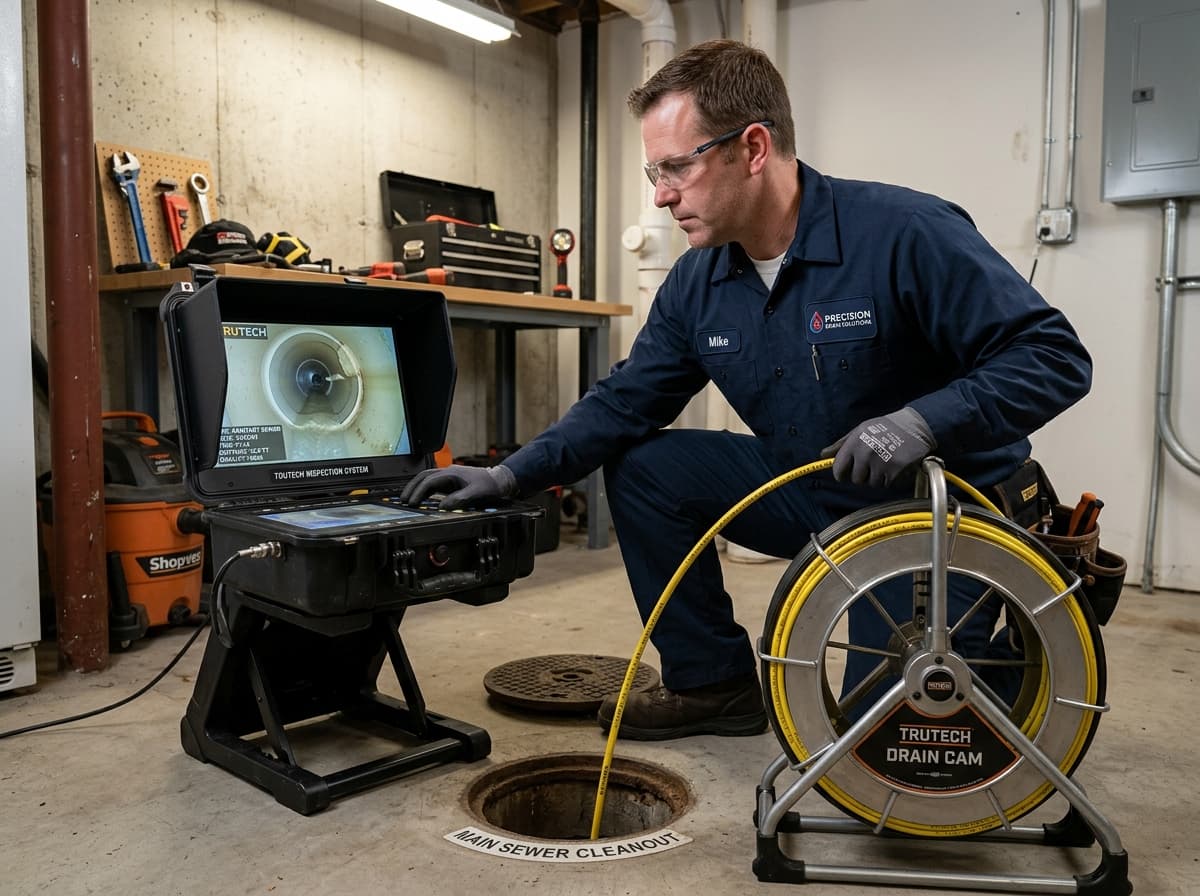 Plumbing inspection camera used for drain diagnostics