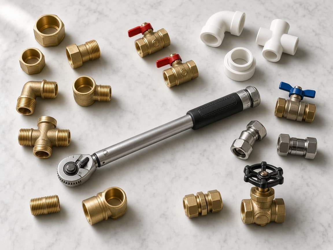 Organized plumbing fittings and tools for Mt. Juliet service