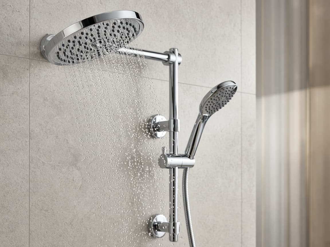 Chrome shower system detail for Thompson's Station plumbing service